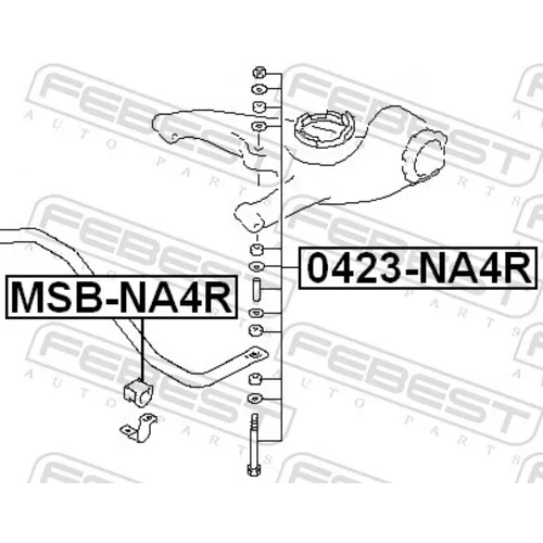 Uloženie priečneho stabilizátora MSB-NA4R /FEBEST/ - obr. 1