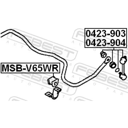 Uloženie priečneho stabilizátora MSB-V65WR /FEBEST/ - obr. 1