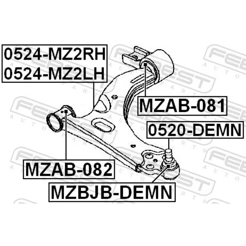 Uloženie riadenia MZAB-081 /FEBEST/ - obr. 1