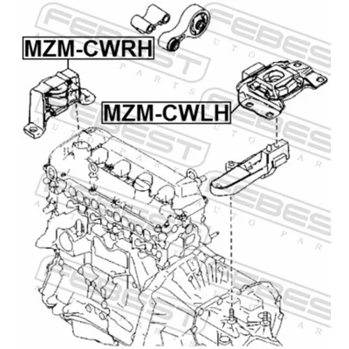 Uloženie motora MZM-CWRH /FEBEST/ - obr. 1