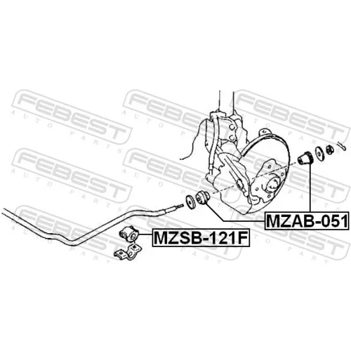Uloženie priečneho stabilizátora MZSB-121F /FEBEST/ - obr. 1