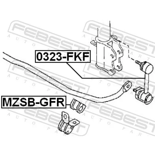 Uloženie priečneho stabilizátora MZSB-GFR /FEBEST/ - obr. 1