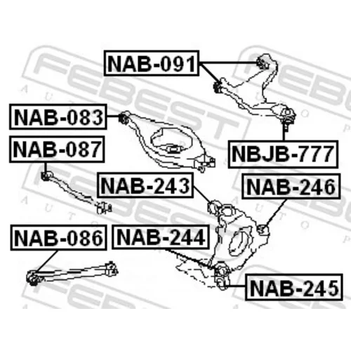 Uloženie riadenia NAB-083 /FEBEST/ - obr. 1