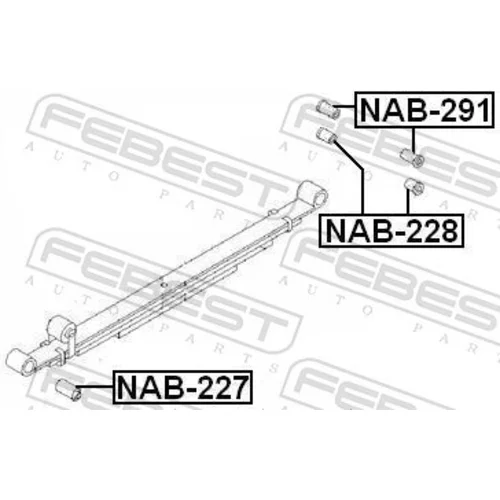 Ložiskové puzdro listovej pružiny NAB-227 /FEBEST/ - obr. 1