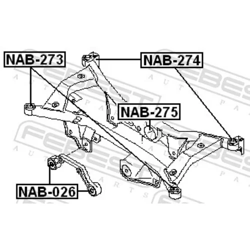 Uloženie tela nápravy NAB-274 /FEBEST/ - obr. 1