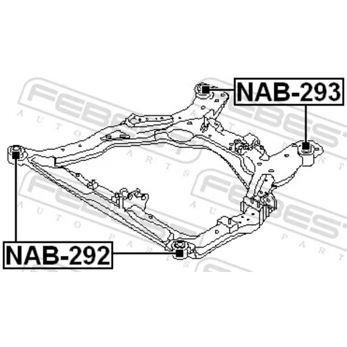 Uloženie tela nápravy NAB-293 /FEBEST/ - obr. 1