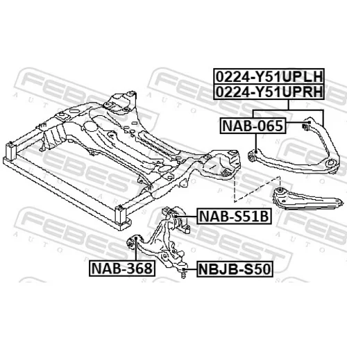 Uloženie riadenia NAB-368 /FEBEST/ - obr. 1