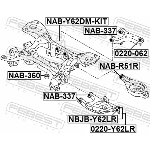 Opravná sada tela nápravy NAB-Y62DM-KIT /FEBEST/ - obr. 1