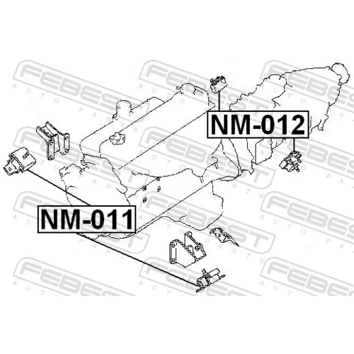 Uloženie motora NM-011 /FEBEST/ - obr. 1