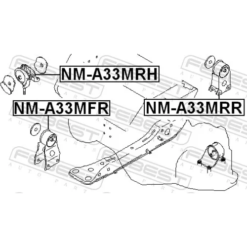 Uloženie motora NM-A33MRR /FEBEST/ - obr. 1