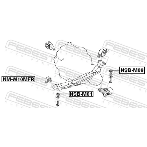 Uloženie motora NM-W10MFR /FEBEST/ - obr. 1