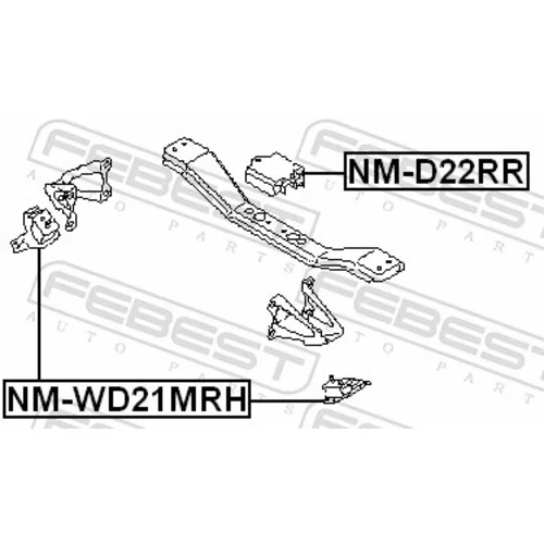 Uloženie motora NM-WD21MRH /FEBEST/ - obr. 1