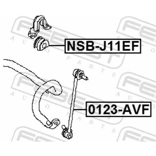Uloženie priečneho stabilizátora NSB-J11EF /FEBEST/ - obr. 1
