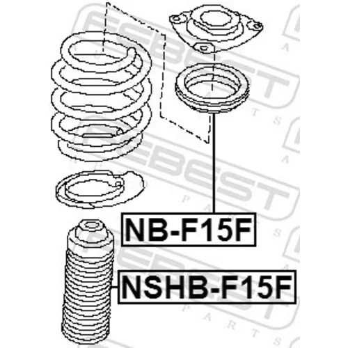 Ochranný kryt/manžeta tlmiča pérovania NSHB-F15F /FEBEST/ - obr. 1