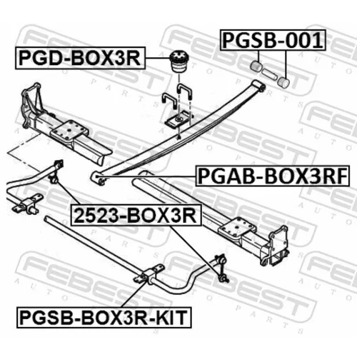 Ložiskové puzdro listovej pružiny PGAB-BOX3RF /FEBEST/ - obr. 1