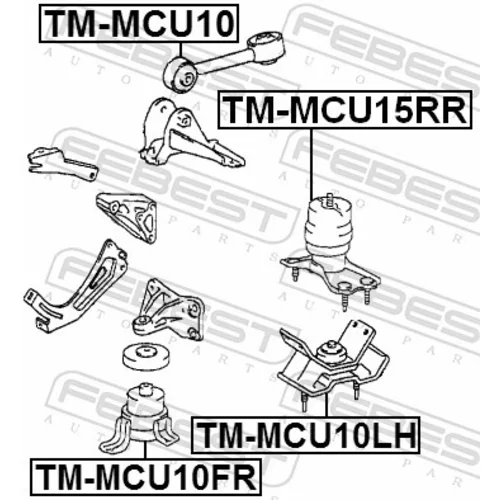 Uloženie motora TM-MCU10 /FEBEST/ - obr. 1