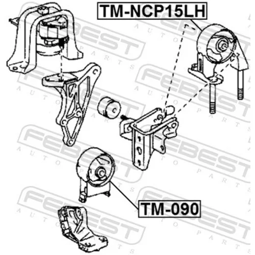Uloženie motora TM-NCP15LH /FEBEST/ - obr. 1