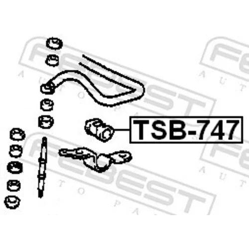 Uloženie priečneho stabilizátora TSB-747 /FEBEST/ - obr. 1