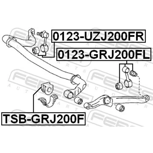 Uloženie priečneho stabilizátora TSB-GRJ200F /FEBEST/ - obr. 1
