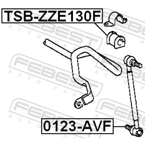 Uloženie priečneho stabilizátora TSB-ZZE130F /FEBEST/ - obr. 1