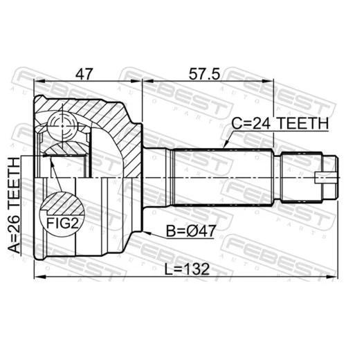 Sada kĺbov hnacieho hriadeľa 0110-075 /FEBEST/ - obr. 1
