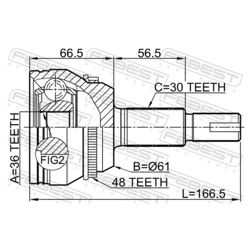 Sada kĺbov hnacieho hriadeľa 0110-GSX30A48 /FEBEST/ - obr. 1