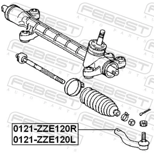 Hlava/čap spojovacej tyče riadenia 0121-ZZE120R /FEBEST/ - obr. 1