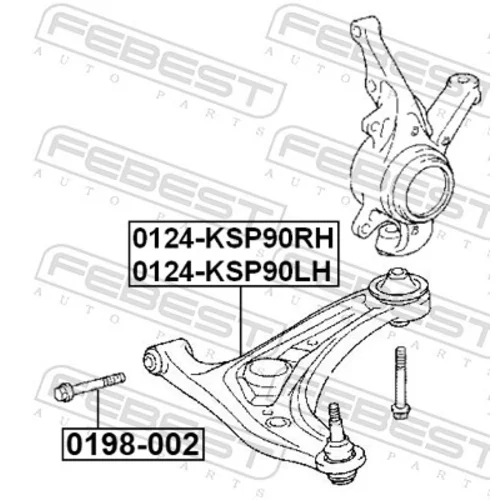 Rameno zavesenia kolies 0124-KSP90RH /FEBEST/ - obr. 1