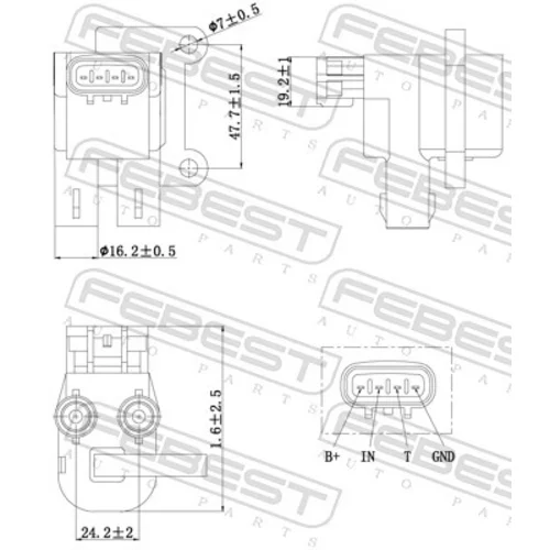 Zapaľovacia cievka 01640-009 /FEBEST/ - obr. 1