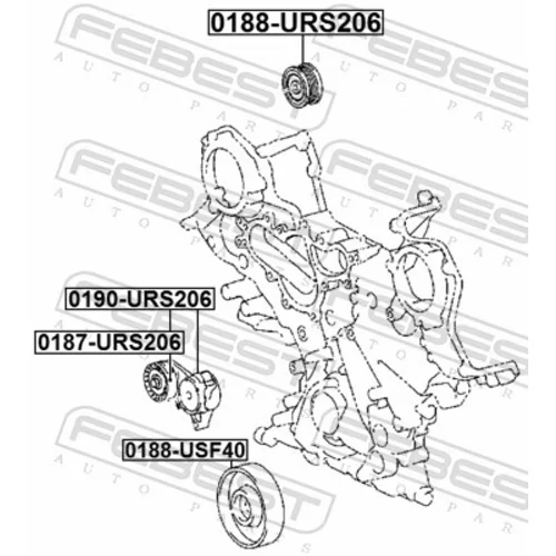 Vratná/vodiaca kladka rebrovaného klinového remeňa 0188-USF40 /FEBEST/ - obr. 1