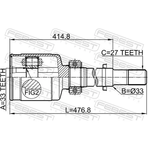 Sada kĺbov hnacieho hriadeľa 0211-J1020GRH /FEBEST/ - obr. 1