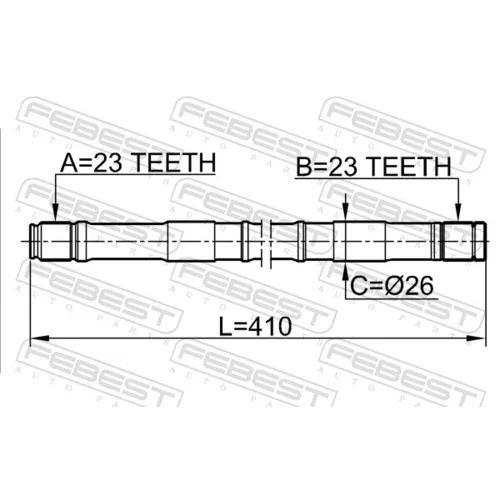Hnací hriadeľ 0212-B14LH /FEBEST/ - obr. 1