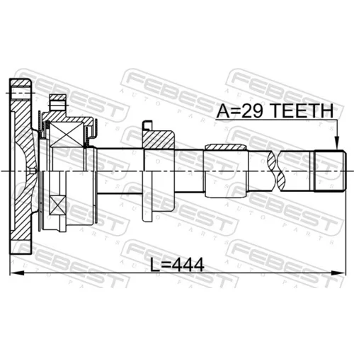 Hnací hriadeľ 0212-T30MTRH /FEBEST/ - obr. 1