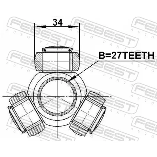 Trojkríž hnacieho hriadeľa 0216-F50 /FEBEST/ - obr. 1