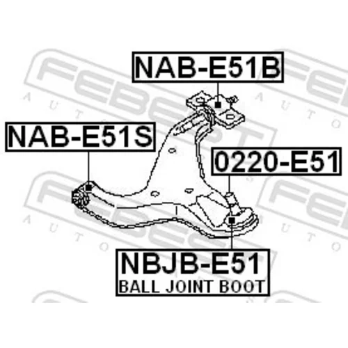 Zvislý/nosný čap 0220-E51 /FEBEST/ - obr. 1