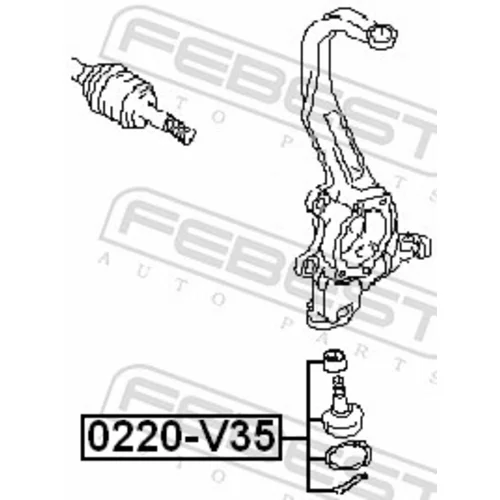 Zvislý/nosný čap 0220-V35 /FEBEST/ - obr. 1