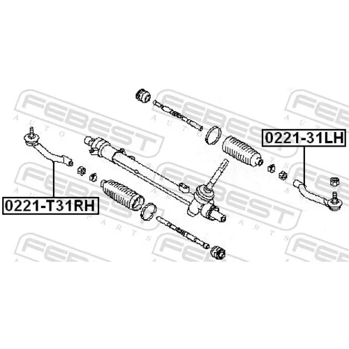 Hlava/čap spojovacej tyče riadenia 0221-T31RH /FEBEST/ - obr. 1