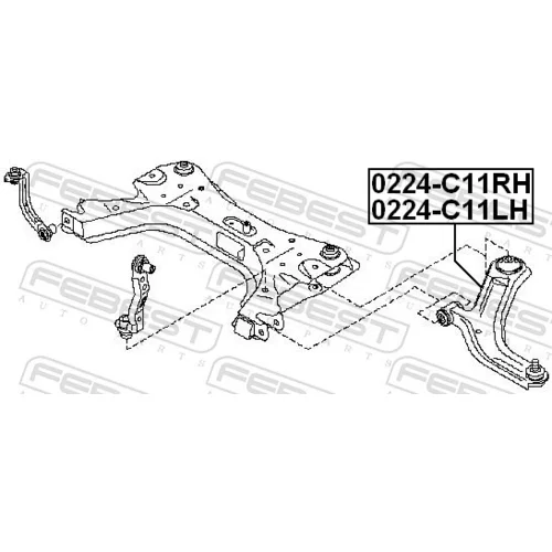 Rameno zavesenia kolies 0224-C11RH /FEBEST/ - obr. 1