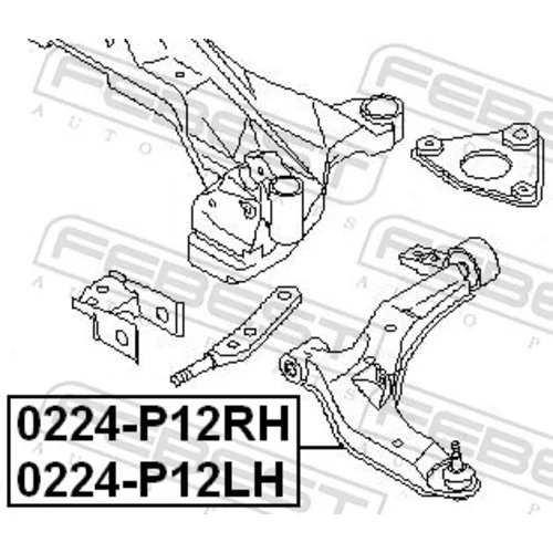 Rameno zavesenia kolies 0224-P12LH /FEBEST/ - obr. 1