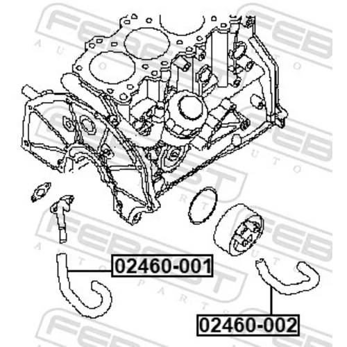 Potrubie chladiacej kvapaliny 02460-002 /FEBEST/ - obr. 1