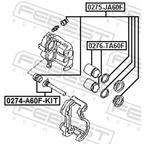 Vodiaci čap brzdového strmeňa 0274-A60F-KIT /FEBEST/ - obr. 1