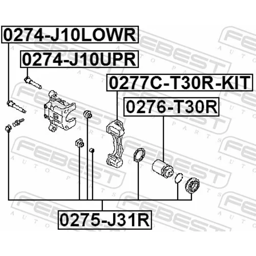 Vodiaci čap brzdového strmeňa 0274-J10LOWR /FEBEST/ - obr. 1