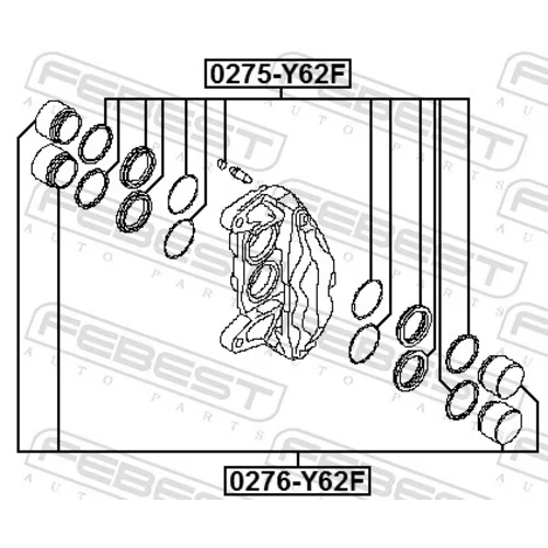 Piest brzdového strmeňa 0276-Y62F /FEBEST/ - obr. 1