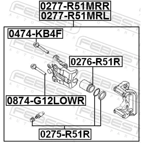 Brzdový strmeň 0277-R51MRR /FEBEST/ - obr. 1