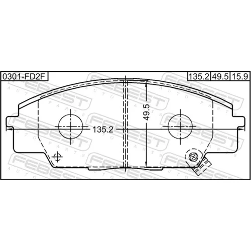 Sada brzdových platničiek kotúčovej brzdy 0301-FD2F /FEBEST/ - obr. 1