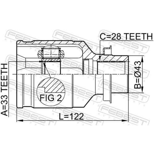 Sada kĺbov hnacieho hriadeľa 0511-M6MTRH /FEBEST/ - obr. 1