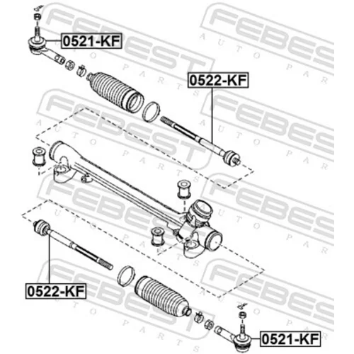 Axiálny čap tiahla riadenia 0522-KF /FEBEST/ - obr. 1
