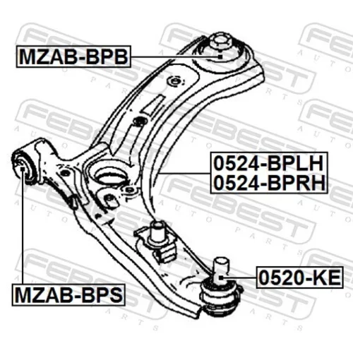 Rameno zavesenia kolies 0524-BPRH /FEBEST/ - obr. 1