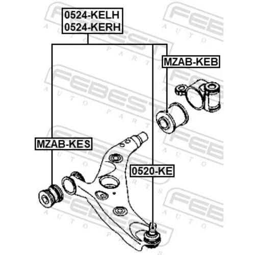 Rameno zavesenia kolies 0524-KELH /FEBEST/ - obr. 1