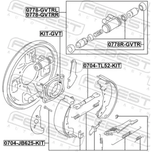Súprava nastavovačov, bubnová brzda 0704-TL52-KIT /FEBEST/ - obr. 1